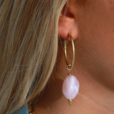 Boucles d'oreilles rochers rose